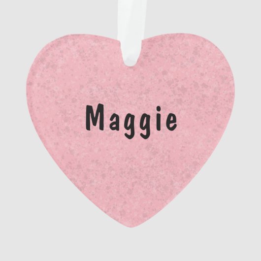 Fawn Pug Dog Illustratie met aangepaste tekst roze Ornament (achterkant)