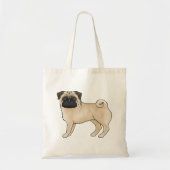 Fawn Pug Dog Mops Ontwerp voor Pug Eigenaar of Lov Tote Bag (Voorkant)