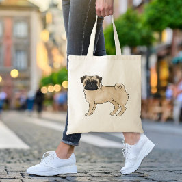 Fawn Pug Dog Mops Ontwerp voor Pug Eigenaar of Lov Tote Bag