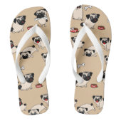Fawn Pug Doodle Clodle Teenslippers (Voetbed)
