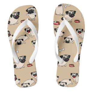 Fawn Pug Doodle Clodle Teenslippers