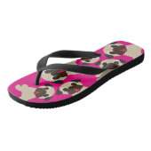Fawn Pug Grumble Hot Pink Flip Flop (Schuin)