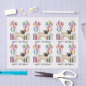 Fawn Pug Hond Kleurrijke Pastel Gelukkige Verjaard Tissuepapier (Craft)