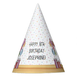 Fawn Pug Hond Kleurrijke Pastels Gelukkige Verjaar Feesthoedjes