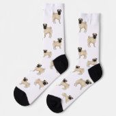 Fawn Pug Hondenras Mops Design Cartoon Dog Pattern Sokken (Links)