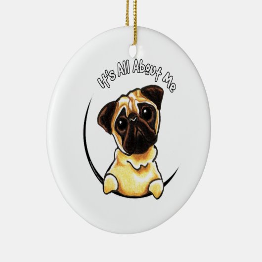 Fawn Pug IAAM Keramisch Ornament (Rechts)