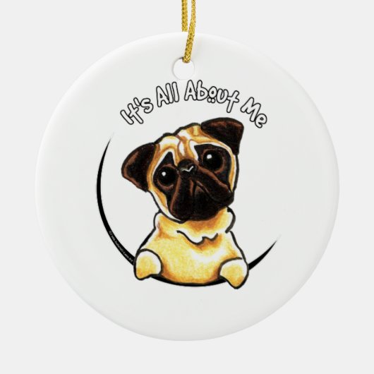 Fawn Pug IAAM Keramisch Ornament (Voorkant)