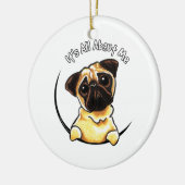 Fawn Pug IAAM Keramisch Ornament (Links)