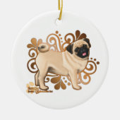 Fawn Pug Keramisch Ornament (Voorkant)