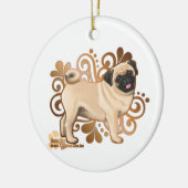 Fawn Pug Keramisch Ornament (Links)