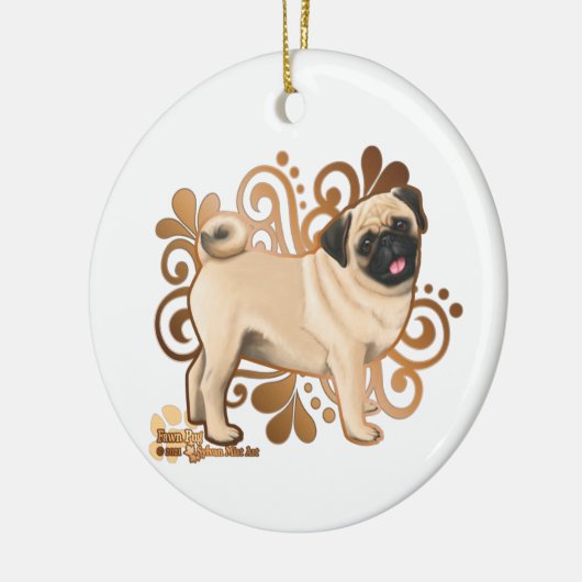 Fawn Pug Keramisch Ornament (Links)