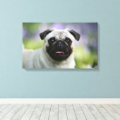 Fawn Pug on Alert Canvas Afdruk (Insitu (Houten vloer))