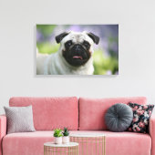 Fawn Pug on Alert Canvas Afdruk (Insitu (Woonkamer))