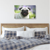 Fawn Pug on Alert Canvas Afdruk (Insitu (Slaapkamer))
