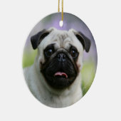 Fawn Pug on Alert Keramisch Ornament (Rechts)