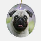 Fawn Pug on Alert Keramisch Ornament (Links)