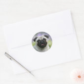 Fawn Pug on Alert Ronde Sticker (Envelop)