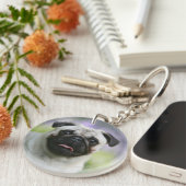 Fawn Pug on Alert Sleutelhanger (Voorkant Rechts)