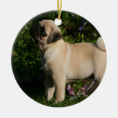 Fawn Pug Profile Keramisch Ornament (Voorkant)