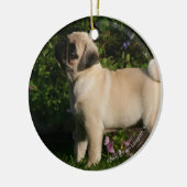Fawn Pug Profile Keramisch Ornament (Links)