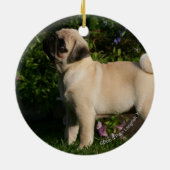 Fawn Pug Profile Keramisch Ornament (Achterkant)