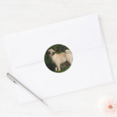 Fawn Pug Profile Ronde Sticker (Envelop)