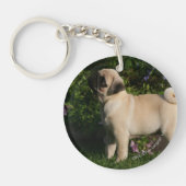 Fawn Pug Profile Sleutelhanger (Voorkant)