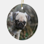 Fawn Pug Puppy Headshot Keramisch Ornament (Links)