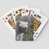 Fawn Pug Puppy Headshot Pokerkaarten (Achterkant)