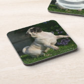 Fawn Pug Puppy Onderzetter (Linkerzijde)