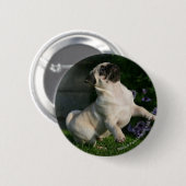 Fawn Pug Puppy Ronde Button 5,7 Cm (Voorkant /achterkant)