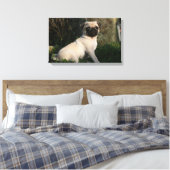 Fawn Pug Puppy Sitting Canvas Afdruk (Insitu (Slaapkamer))
