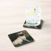 Fawn Pug Puppy Sitting Drankjes Onderzetter (Rechterzijde)