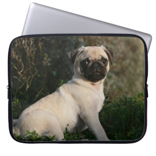 Fawn Pug Puppy Sitting Laptop Sleeve