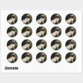 Fawn Pug Puppy Sitting Ronde Sticker (Vel)