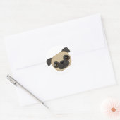 Fawn Pug Ronde Sticker (Envelop)