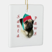 Fawn Pug Santa Paws Keramisch Ornament (Rechts)