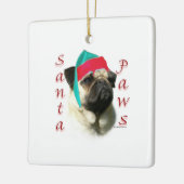 Fawn Pug Santa Paws Keramisch Ornament (Links)