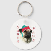 Fawn Pug Santa Paws Sleutelhanger (Achterkant)
