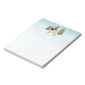 Fawn Pug Schattige Cartoon Dog Snowy Winter Forest Notitieblok (Linkerzijde)