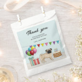 Fawn Pug Schattige Cartoon Dog Verjaardag Dank u Bedankzakje (Geknipt)