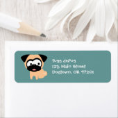 Fawn Pug (SIT) Return-adreslabels Etiket (Insitu)