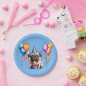 Fawn Pug verjaardagsfeestje Papieren Bordje (Feest)