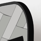 Fawn Pug with bowtie, Herringbone grey Pickleball Paddle (Links Detail)