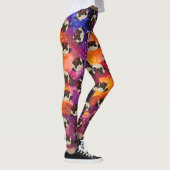 Fawn Pugs on Cosmic Space Background Leggings (Rechts)
