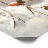 Fawn Red Berries Sneeuwbos Vallende bladeren Poster (Hoek)