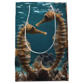Fawn romantische zeepaardjes onder de oceaan, medium cadeauzakje (Voorkant)