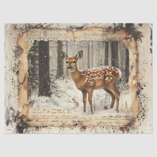  Fawn Rustieke Art Decoupage Tissuepapier (Voorkant)
