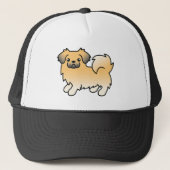 Fawn Sable Tibetan Spaniel Cute Cartoon Dog Trucker Pet (Voorkant)