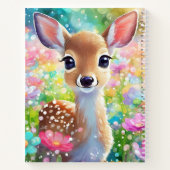Fawn schattig dier gepersonaliseerd meisjesnaam No Notitieboek (Achterkant)